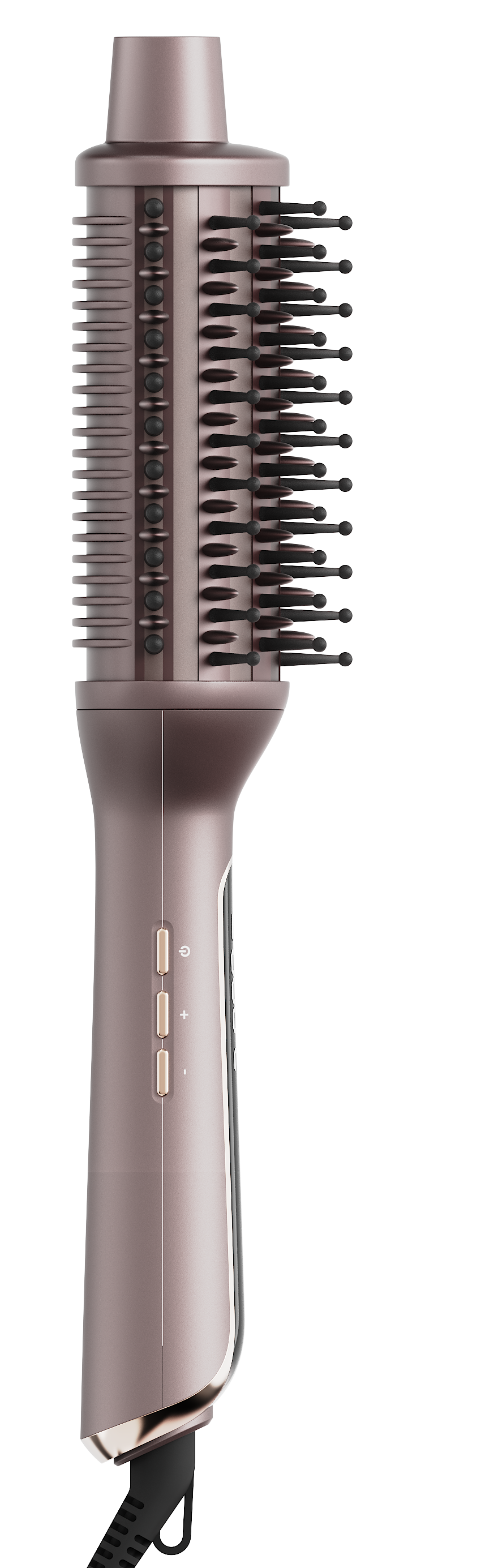 Side view showing the HTB-3005 half barrel shape and bristle layout